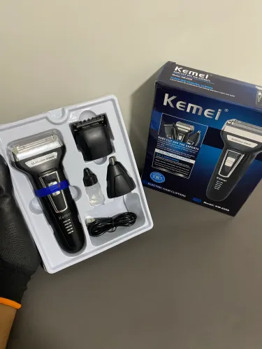 Máquina Kemei 3 em 1 para Cortar Cabelo, Barba e Pelos