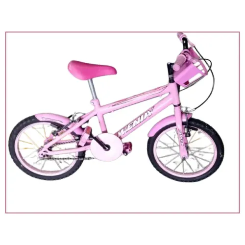 Bicicleta Infantil Rosa Linda 5/10 anos - Rodinhas de apoio - Aro 16 de Aço - Pneus novo