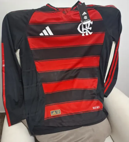 Camisa Flamengo Adidas Manga Longa Modelo Jogador G
