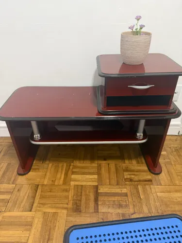 Mesa - Aparador Estreito 86cm Mogno com Gaveta - Hall Corredor