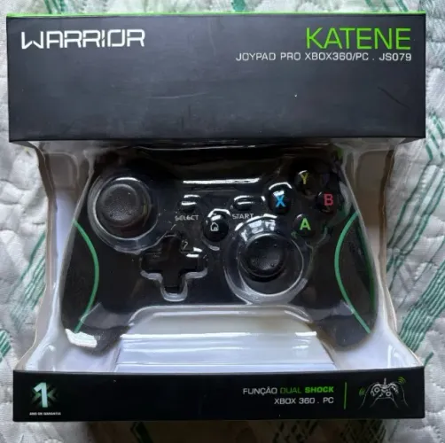 Controle Warrior Katene Xbox 360 e PC - Dual Shock - Com Caixa