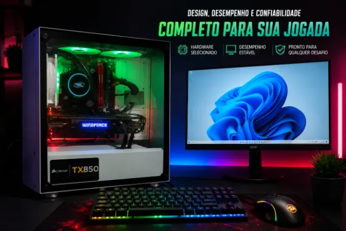 Computador / PC Gamer Completo + Monitor Acer 23" + Kit Gamer Husky/Redragon | i7 | GTX 97