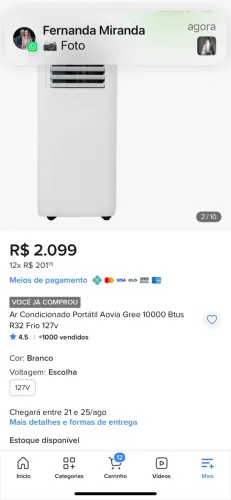 Ar condicionado portátil
