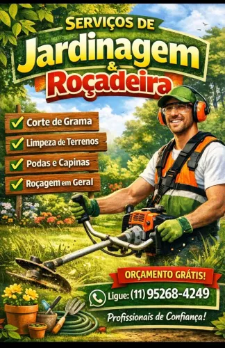 Serviço de jardinagem, roçadeira e limpeza de terrenos , melhor da região .ZAP *
