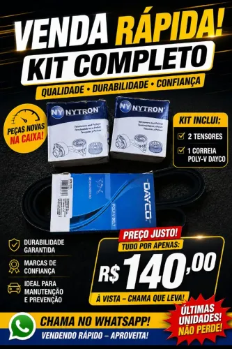 KIT CORREIA POLY V + TENSORES DAYCO/NYTRON ORIGINAL - FORD ECOSPORT/FIESTA ZETEC ROCAM