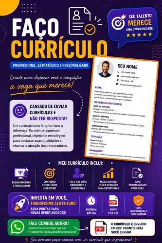 Faço seu Currículo por apenas 10 Reais