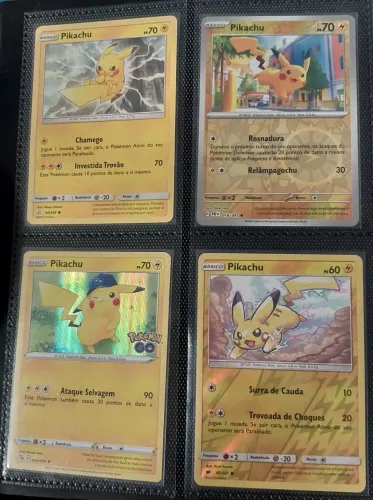 Combo 4 cartas Pokémon Pikachu