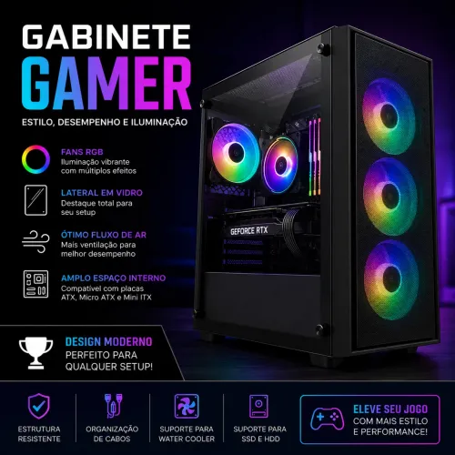 PC Gamer Ryzen 5 5600G | B450 Steel Legend | SSD 240GB | Pronto para Usar