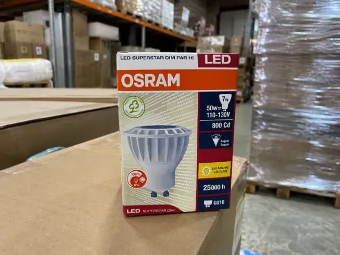 Lâmpada OSRAM Superstar PAR16 7W GU10 DIM 110-130V - Lote 360 Un.