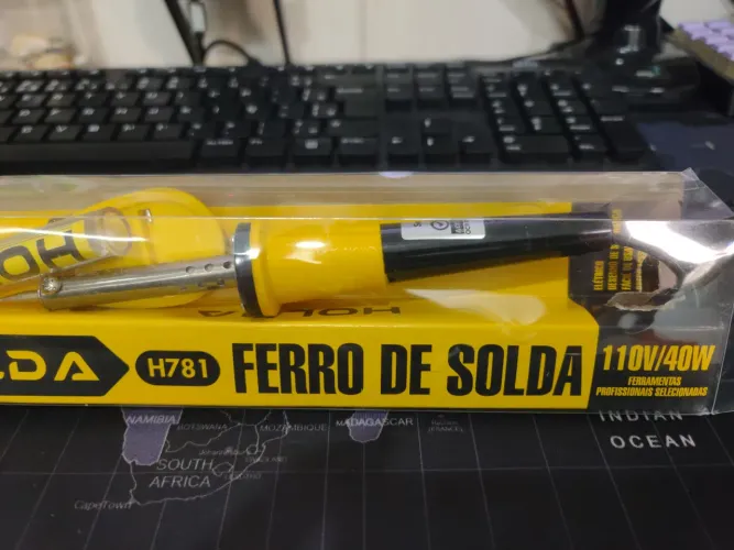 Ferro de solda 110v 40w com suporte e solda