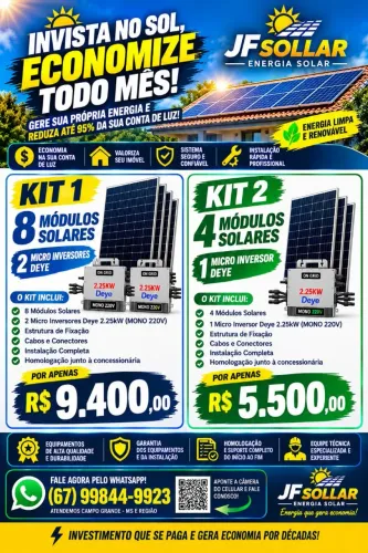 Venda de energia solar e equipamentos