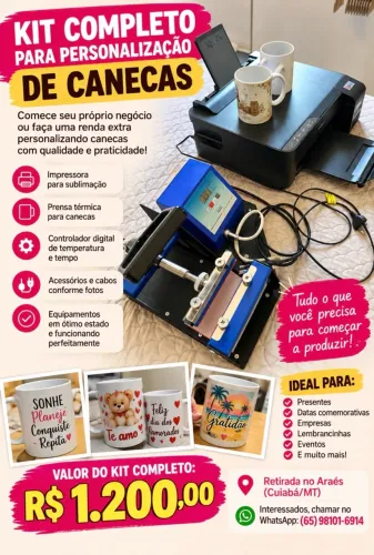 Kit produção caneca personalizada