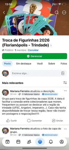 GRUPO PARA TROCA DE FIGURINHAS NA TRINDADE (COPA 2026)