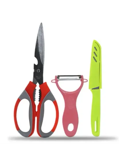 TESOURA, FATIADOR E FACA -JG DE COZINHA - 3 PCS - UD534 123 UTIL