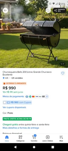 Vendo churrasqueira usada em ótimo estado, preço que cabe no bolso ...