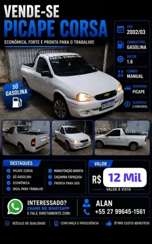 Chevrolet Corsa Pick-up Std/ Rodeio 1.6 MPFI 2002