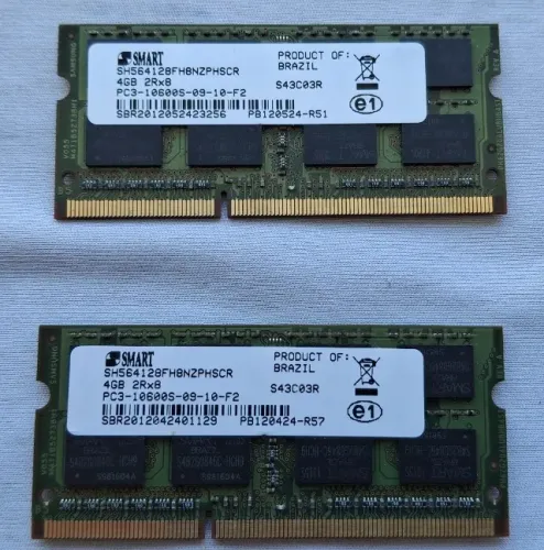 2 Memória RAM verde 4GB 1 Smart SH564128FH8NZPHSCR