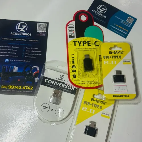 Usb Fêmea para Tipo-C Otg USB p/Tipo-C