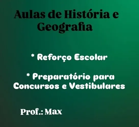 Aulas particulares de história e geografia