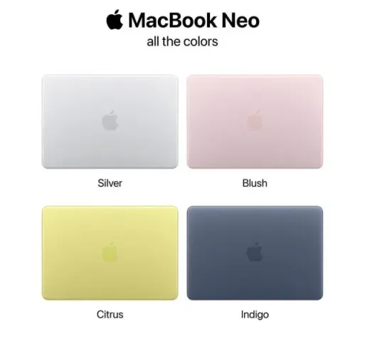 MACBOOK NEO 8GB / 256GB - PRATA / ROSA / AZUL - NOVO