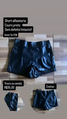 Short alfaiataria preto 