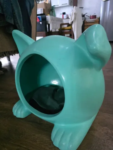 Toca Cama Para Cães e Gatos - Porte Pequeno com Almofada Verde