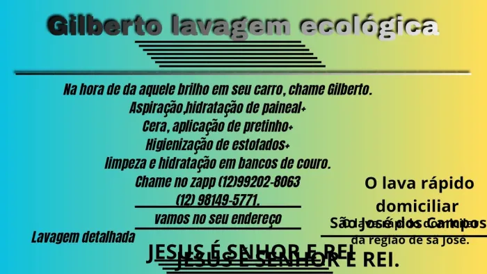 Gilberto lavagem ecológica