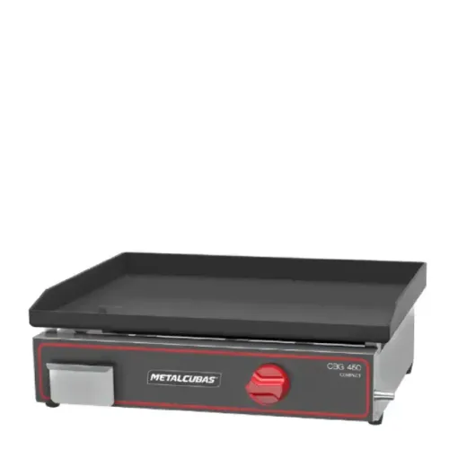 Chapa a Gás Metalcubas CBG 450 C 45cm Profissional Inox Lanches