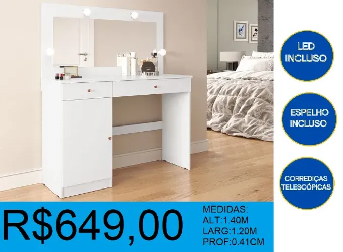 Penteadeira - camarim- retro - compre hoje e receba em até 72 horas 