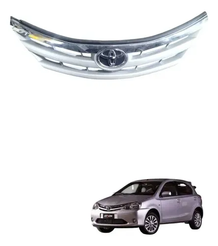 Grade Dianteira Toyota Etios 2013 C/detalhes Prateado Esquerdo