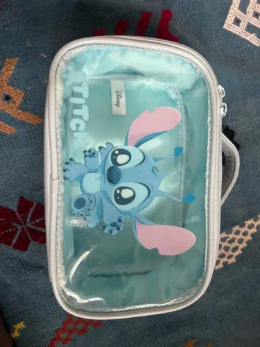 Necessaire Stitch Disney Transparente Azul
