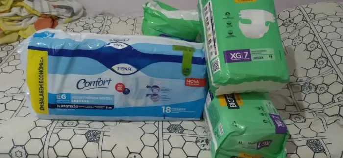 fralda geriatrica, XG, EG, novas marca bigfral e tena.