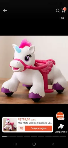 Unicórnio elétrico infantil 