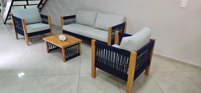 Conjunto sofá corda náutica, consulte o valor de cada jogo.