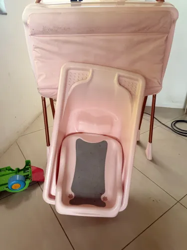 Kit trocador Banheira e ninho Rosa burigotto