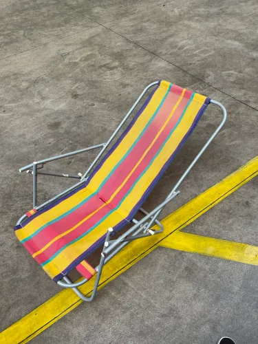 Cadeira de Praia Reclinável em Alumínio - Ótimo Estado