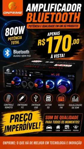 Amplificador BLUETOOTH 800w