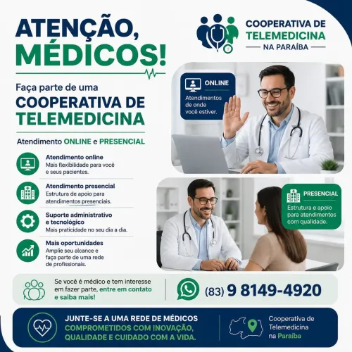 Procuro médicos para cooperativa de telemedicina na Paraíba