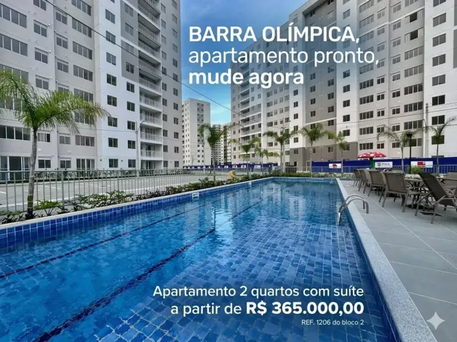 Barra Olímpica pra morar ou investir 365 mil andar alto