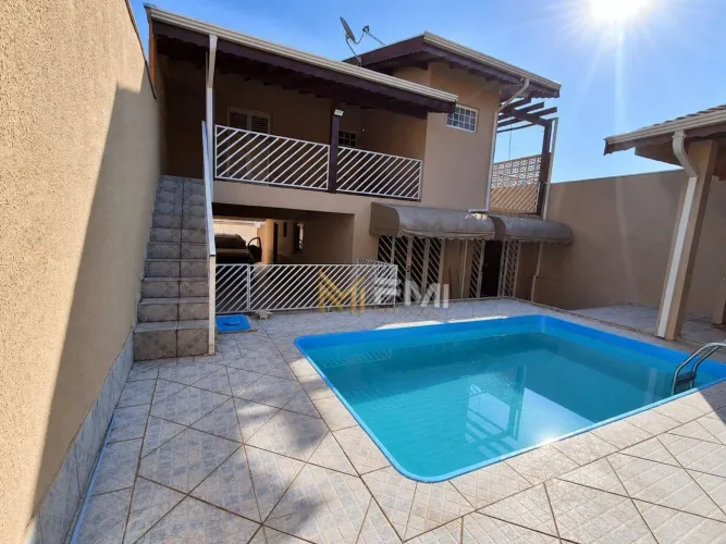 Sobrado com piscina para alugar, 248 m² - Jardim Rosolém - Hortolândia/SP