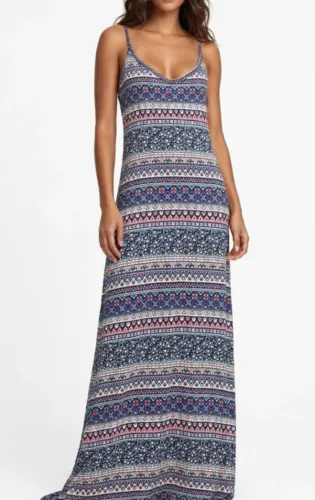 Vestido longo estampado novo