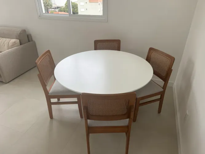 Tampo de mesa de jantar - branco - mdf - 120cm de diâmetro