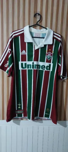 Camisa retro do Fluminense tricolor gola polo unimed 2010/11