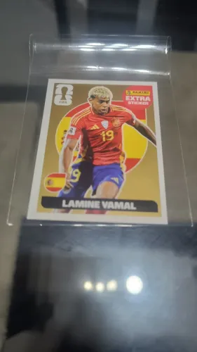 Figurinha Extra Sticker dourada Lamine Yamal Copa 2026