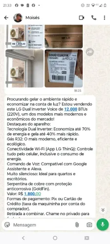 Ar condicionado novo na caixa com nota fiscal