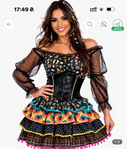 Vestido de festa junina caipira arraia 