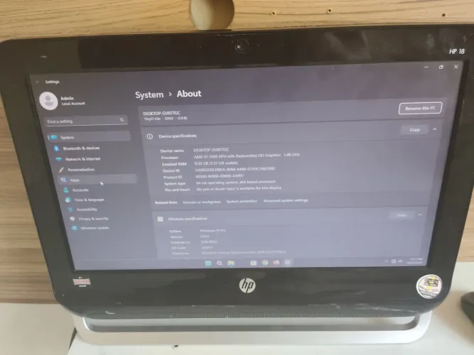 COMPUTADOR ALL IN ON HP 18 1200BR
