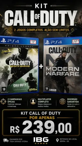 Call of duty ps4 / ps5 kit com duas mídia física
