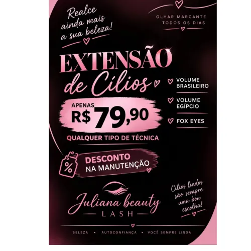Extensão de cílios venha realçar o seu olhar promoção para qualquer técnica