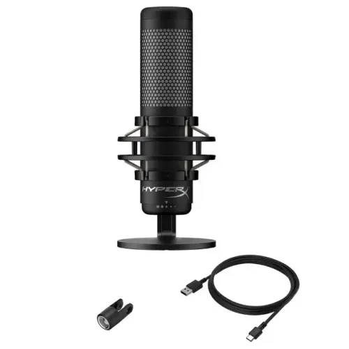 Microfone Gamer HyperX QuadCast S Podcast, Antivibração, LED RGB